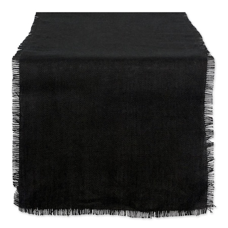Fastfood 15 x 74 in. Black Jute Table Runner FA1533900